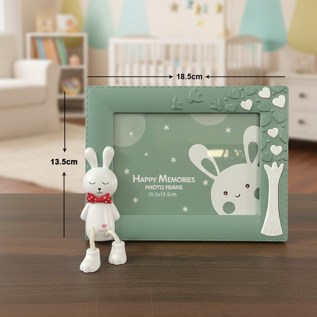 Photo Frame for Kids – Cute Table Top Picture Frame, Perfect for Baby Room Decor, Birthday Gift for Kids & Return Gifts – 18.5 x 24 cm (Pink) (Soft Pastel Green, 18.5X13.5)