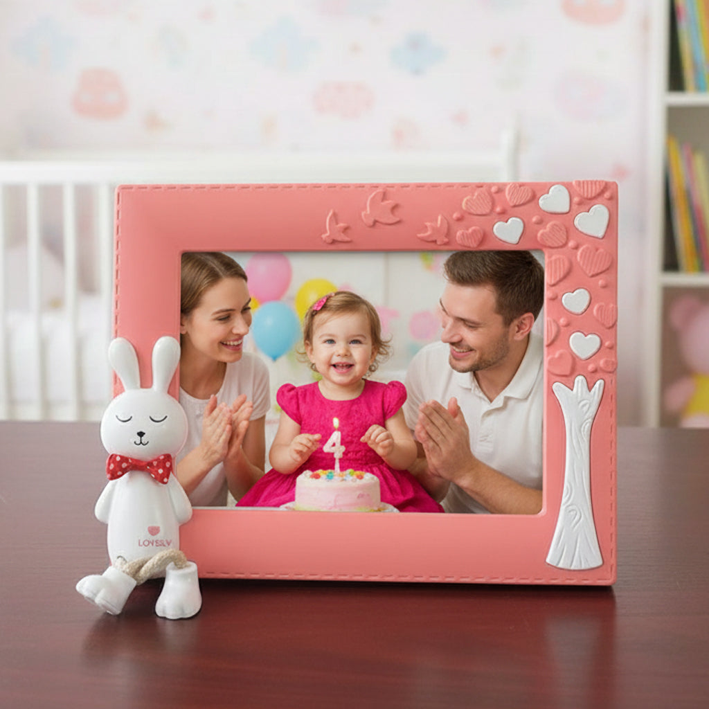 Photo Frame for Kids – Cute Table Top Picture Frame, Perfect for Baby Room Decor, Birthday Gift for Kids & Return Gifts – 18.5 x 24 cm (Pink) (Baby Pink, 18.5X13.5)