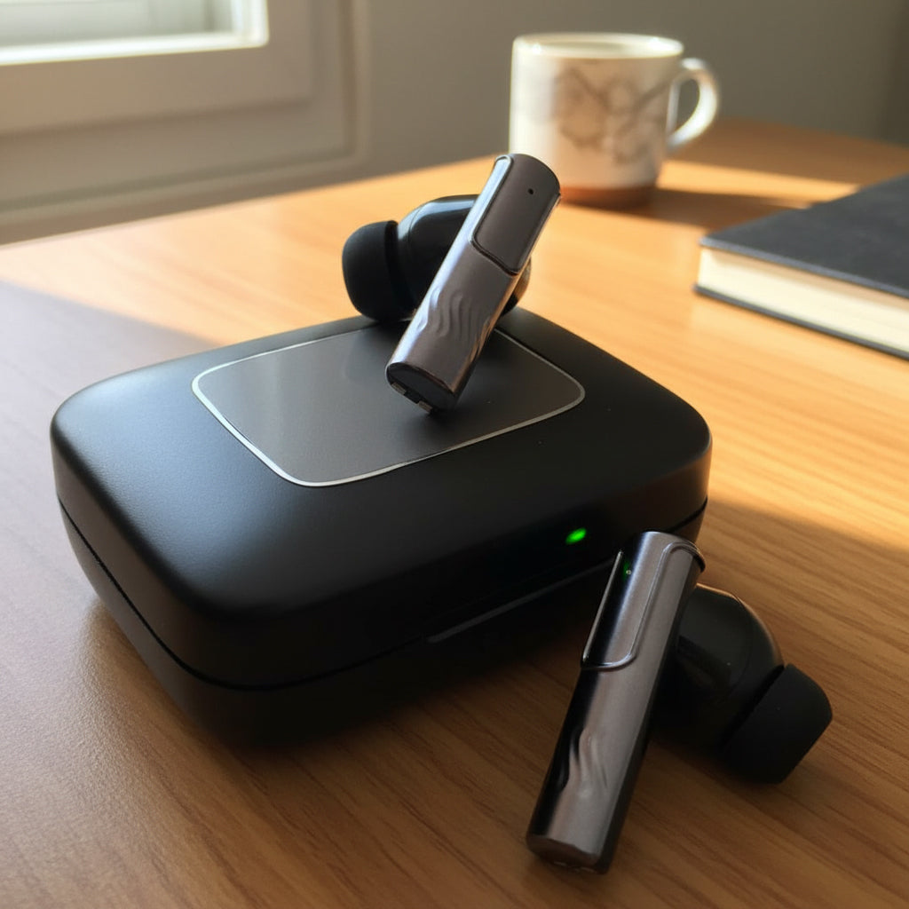 Boat Nirvana Ivy Pro, Dolby Atmos w/Head Tracking, 52dB Hybrid Adaptive ANC,Hi-Res LDAC, Titanium Dual Drivers, Bluetooth Earbuds, TWS Ear Buds Wireless Earphones w/mic (Crystal Black)