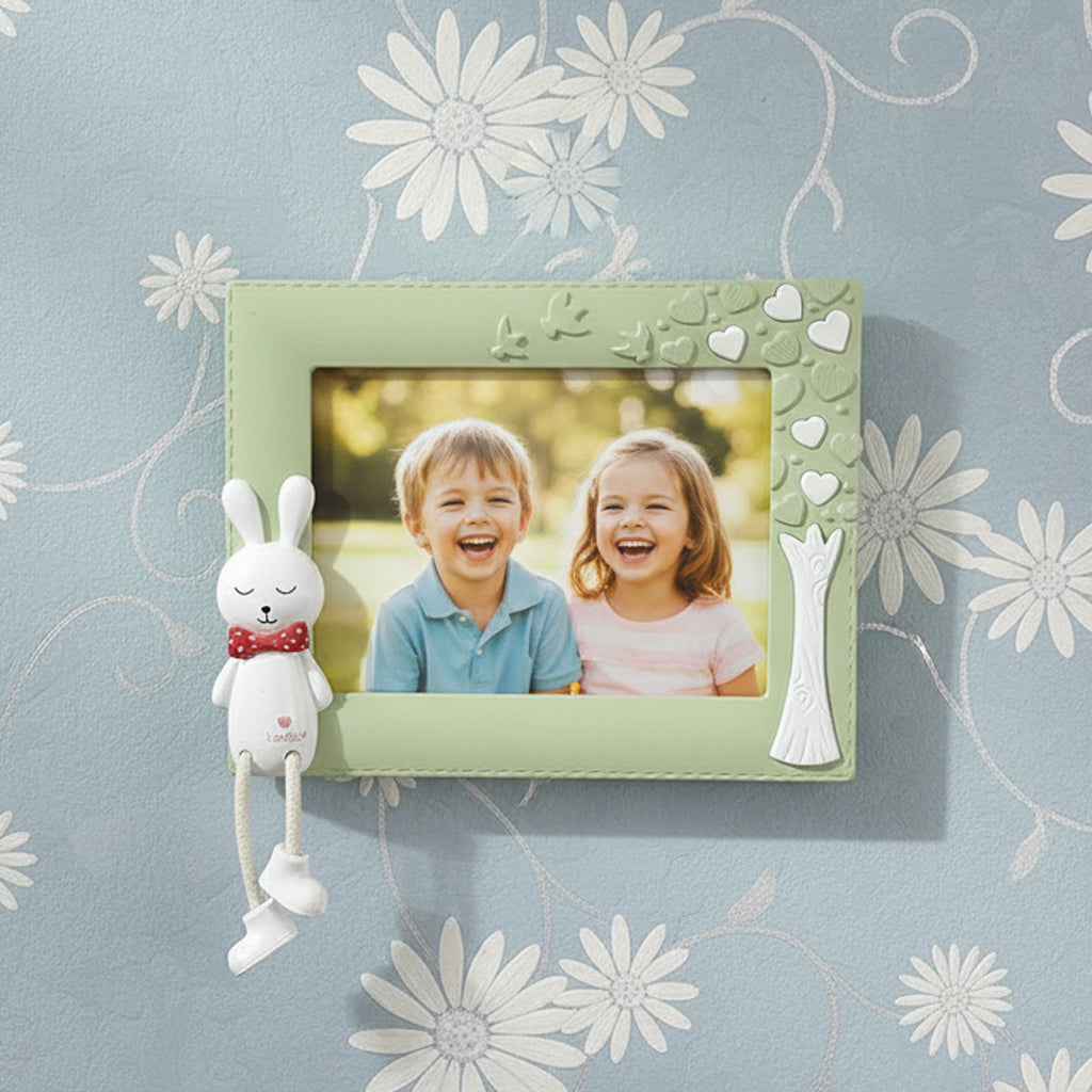 Photo Frame for Kids – Cute Table Top Picture Frame, Perfect for Baby Room Decor, Birthday Gift for Kids & Return Gifts – 18.5 x 24 cm (Pink) (Olive Green, 18.5X13.5)