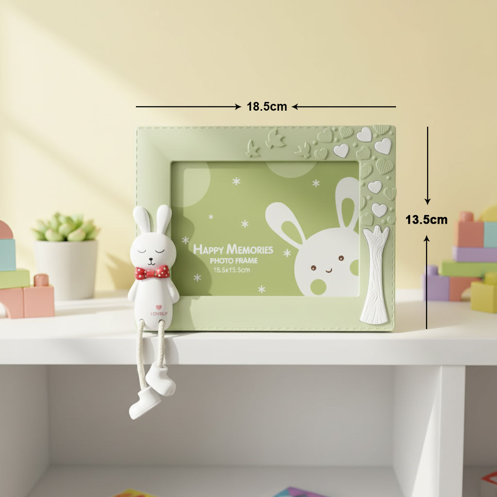 Photo Frame for Kids – Cute Table Top Picture Frame, Perfect for Baby Room Decor, Birthday Gift for Kids & Return Gifts – 18.5 x 24 cm (Pink) (Olive Green, 18.5X13.5)