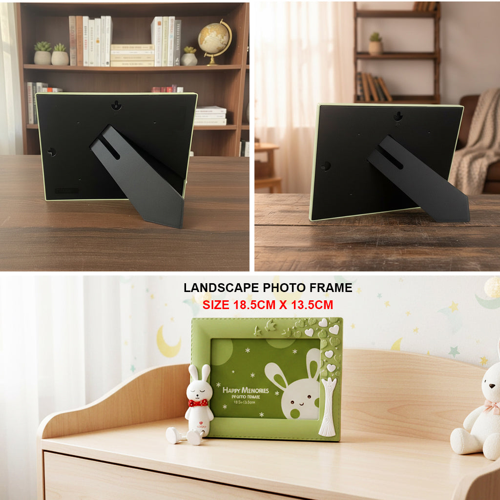 Photo Frame for Kids – Cute Table Top Picture Frame, Perfect for Baby Room Decor, Birthday Gift for Kids & Return Gifts – 18.5 x 24 cm (Pink) (Olive Green, 18.5X13.5)