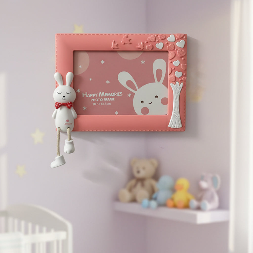 Photo Frame for Kids – Cute Table Top Picture Frame, Perfect for Baby Room Decor, Birthday Gift for Kids & Return Gifts – 18.5 x 24 cm (Pink) (Baby Pink, 18.5X13.5)