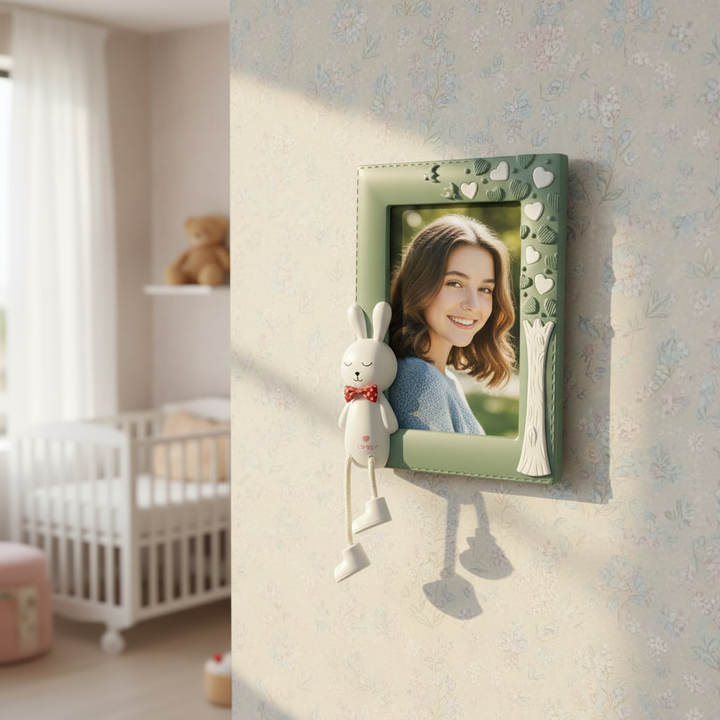 Photo Frame for Kids – Cute Table Top Picture Frame, Perfect for Baby Room Decor, Birthday Gift for Kids & Return Gifts – (Pink) (Soft Pastel Green, 18.5X13.5)