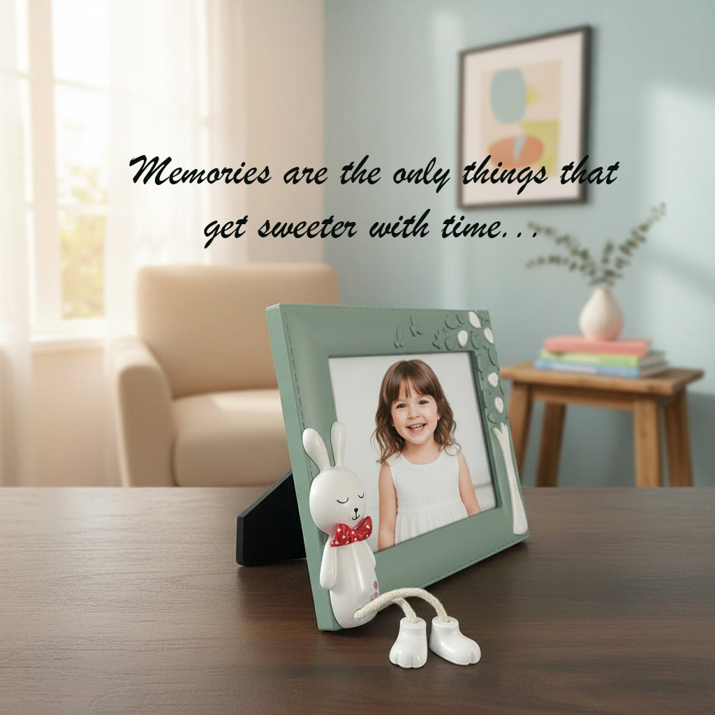 Photo Frame for Kids – Cute Table Top Picture Frame, Perfect for Baby Room Decor, Birthday Gift for Kids & Return Gifts – 18.5 x 24 cm (Pink) (Soft Pastel Green, 18.5X13.5)