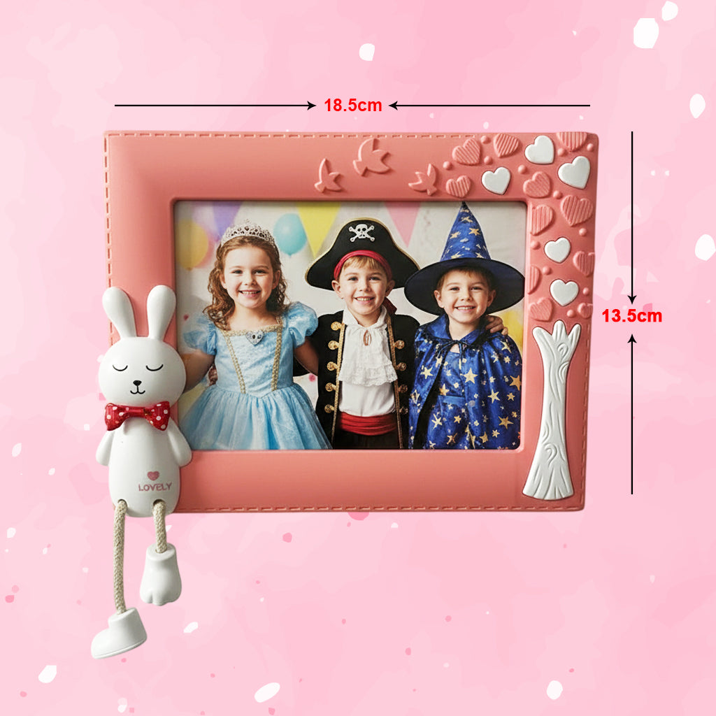 Photo Frame for Kids – Cute Table Top Picture Frame, Perfect for Baby Room Decor, Birthday Gift for Kids & Return Gifts – 18.5 x 24 cm (Pink) (Baby Pink, 18.5X13.5)