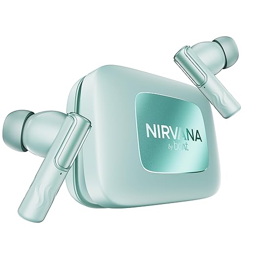 Boat Nirvana Ivy Pro, Dolby Atmos w/Head Tracking, 52dB Hybrid Adaptive ANC,Hi-Res LDAC, Titanium Dual Drivers, Bluetooth Earbuds, TWS Ear Buds Wireless Earphones w/mic (Crystal Black) (Copy)
